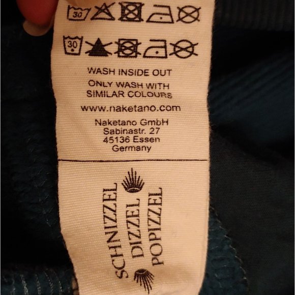 Naketano Brave New World Thick Teal Coastal Cowl Neck Pullover Hoodie Medium - Picture 13 of 14